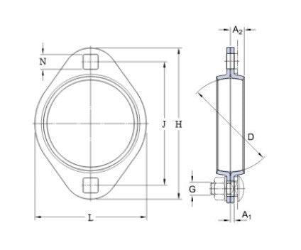 SKF PFT 47 corps de roulement en tôle ovale