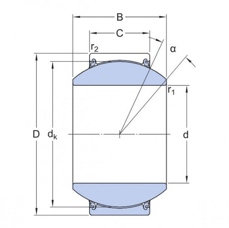 SKF GEH 50 TXE-2LS (GE 50-FW-2TS) roulement à joint sans entretien, acier/PTFE