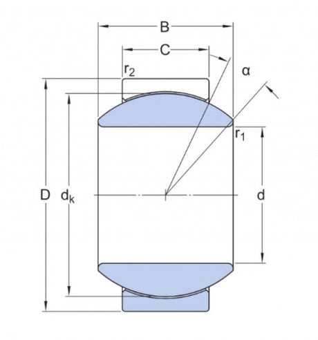 SKF GEH 25 C (GE 25 FW) roulement articulé sans entretien, acier/PTFE