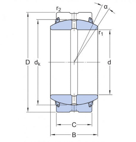 SKF GE 70 ESX-2LS roulement à rotule acier/acier