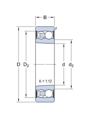 SKF 2213 E-2RS1KTN9 roulement à billes à rouleaux inclinés