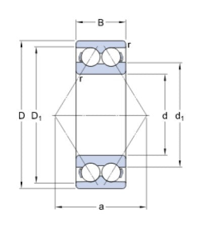 SKF 3312 A/C3 roulement à billes à contact oblique