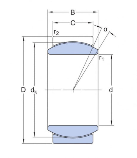 SKF GE 25 TXG3E roulement articulé en acier inoxydable sans entretien avec revêtement durchromé/PTFE