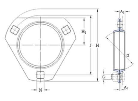SKF PFD 62 boîtier de roulement en tôle triangulaire
