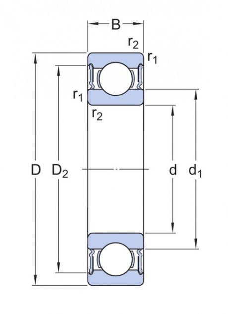 SKF 61910-2RS1/W64 roulement à billes