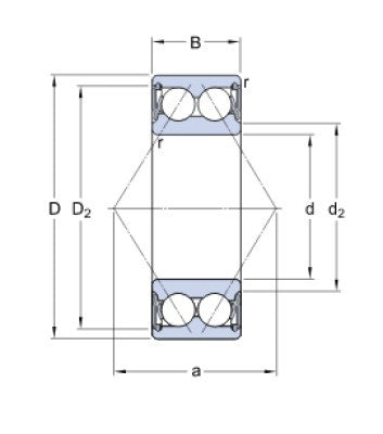 SKF 3309 A-2RS1/MT33 roulement à billes à contact oblique