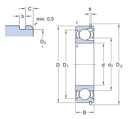 SKF 211-2ZNR roulement à billes