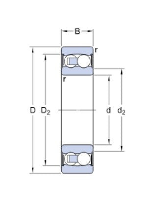 SKF 2305 E-2RS1TN9 roulement à billes à rouleaux inclinés