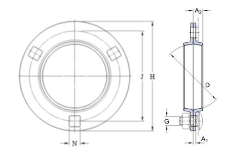 SKF PF 62 corps de roulement en tôle ronde