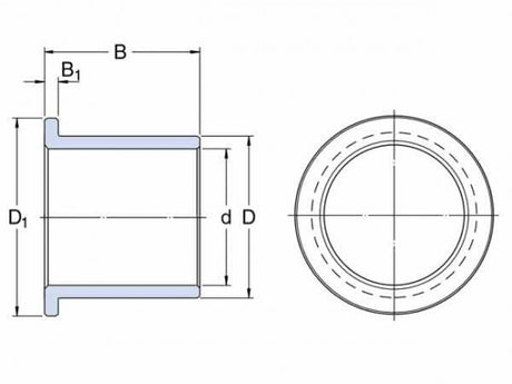 SKF PSMF 142020 A51 coussinet glissant à bride, bronze sinteré