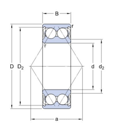 SKF 3304 A-2ZTN9/MT33 roulement à billes à contact oblique