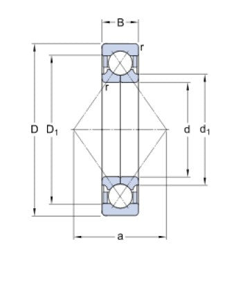 SKF QJ 208 MA roulement à quatre points