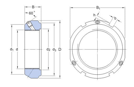 SKF 11 écrou de sécurité avec broches