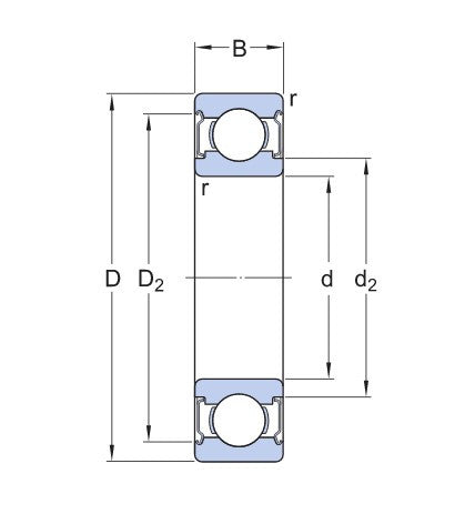 SKF W 61804-2Z roulement à billes en acier inoxydable
