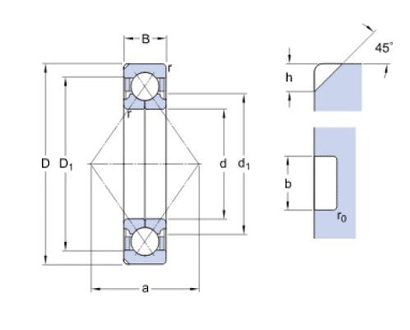 SKF QJ 226 N2MA/C3 roulement à quatre points