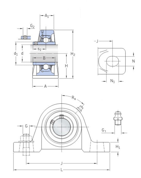 SKF UCPX10 unité de roulement