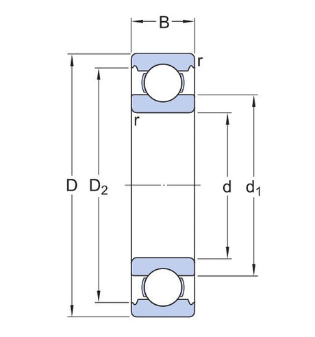 SKF W 6301 roulement à billes en acier inoxydable