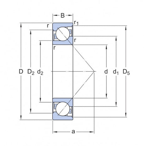 SKF 7211 BE-2RZP roulement à billes à contact oblique